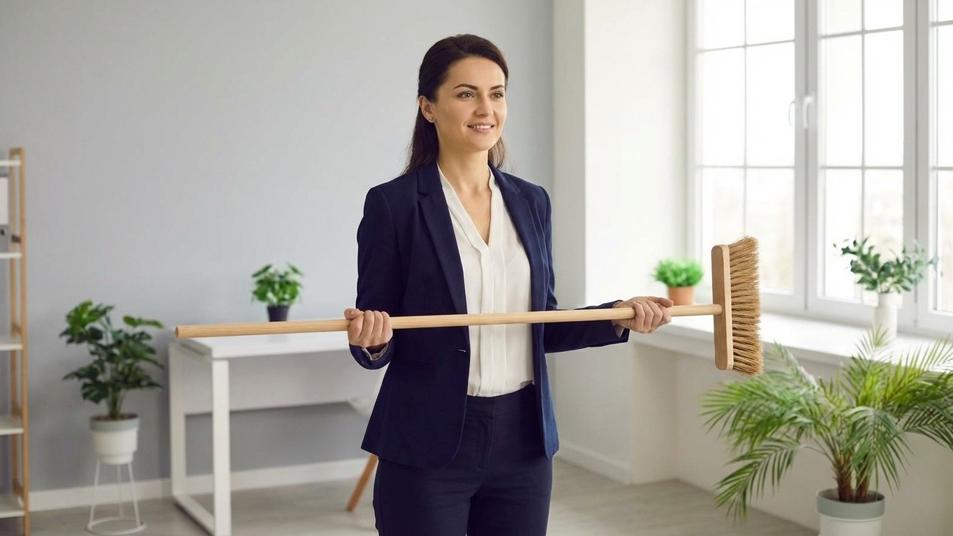 « Je passais 8 heures voûté au bureau » : cet exercice au manche à balai a redressé mes épaules en 3 semaines