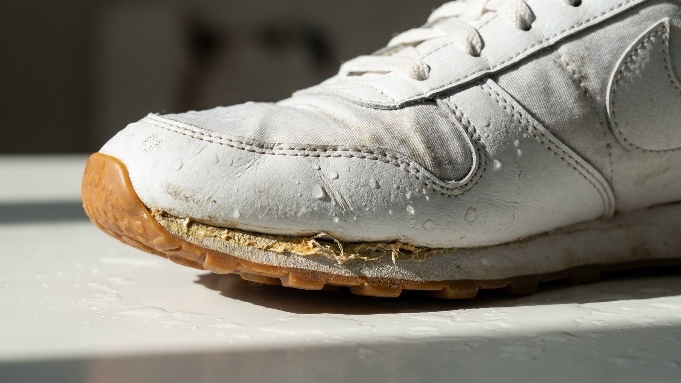 Je posais mes baskets sur le radiateur après chaque sortie sous la pluie : au 3e séchage, la semelle s'est décollée dans m...
