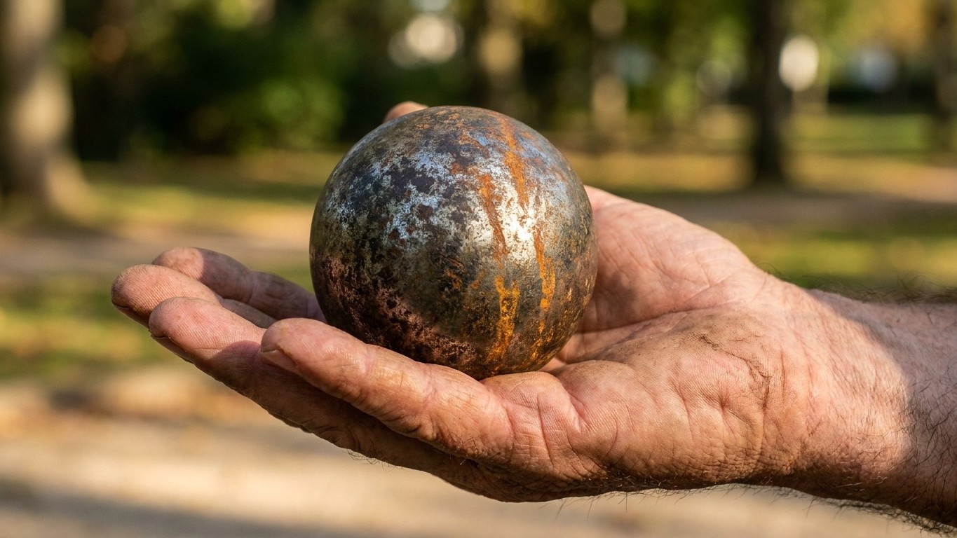Je rangeais mes boules de pétanque encore humides après chaque partie : un tireur m'a montré ce que ça faisait à l'acier